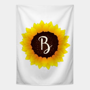 Floral Monogram B Bright Yellow Sunflower Tapestry