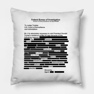 Redacted FBI Request: Read Between The Lines Pillow