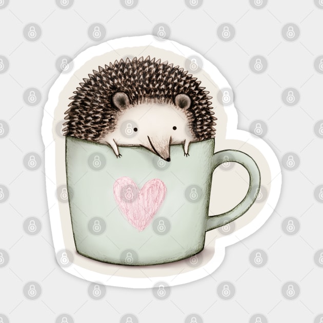 Hedgehog in a Mug Magnet by Sophie Corrigan