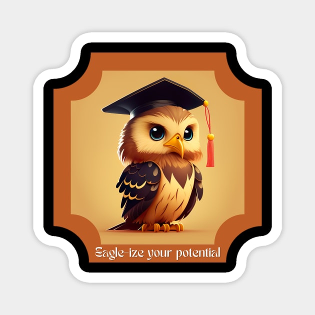 Eagle-ize your Potential Illustration Magnet by The Maple Latte Shop