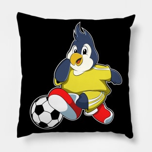 Penguin as Soccer player with Soccer ball Pillow