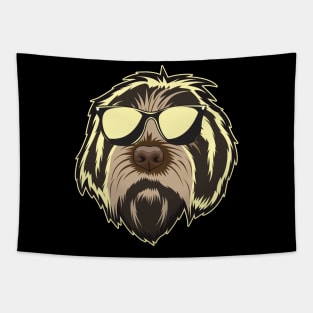 Neon Wirehaired Pointing Griffon Vibes Tapestry