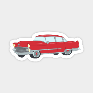 Rockabilly Vintage Car in Red Magnet