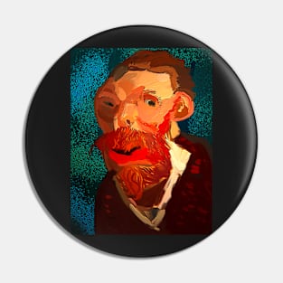 Van Gogh digital portrait Pin