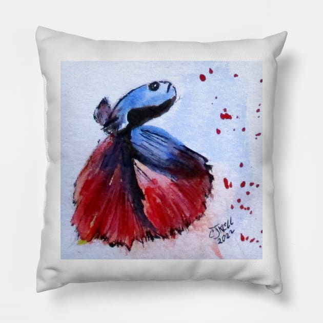 Betta Fish No3 Pillow by cjkell