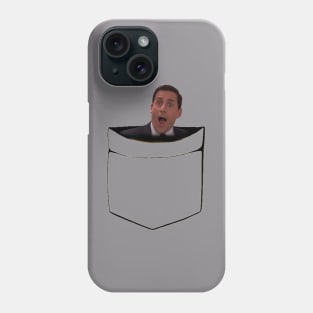 Michael Scott Steve Carell The Office Funny Pocket T-Shirt Phone Case