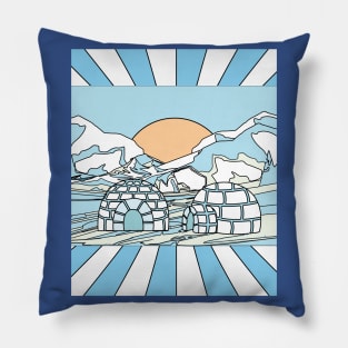 Igloo snow and ice landscape Pillow