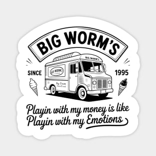 Big Worm Friday  Ice Cream Magnet