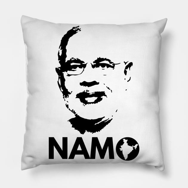 Narendra Modi Face Namo Again 2019 India BJP T-shirt Pillow by alltheprints