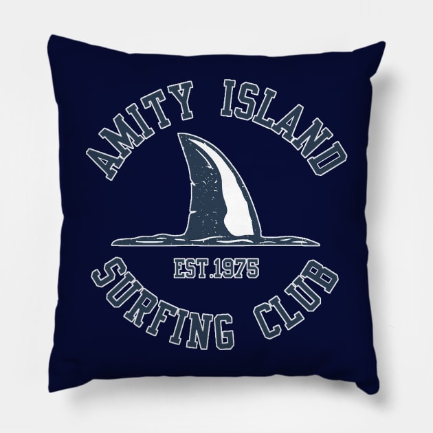 Amity Island Surf Club Pillow by RetroZest