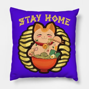 Stay Home Anime Kawaii Cat Pillow