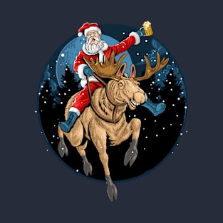 Deer Beer Santa T-Shirt