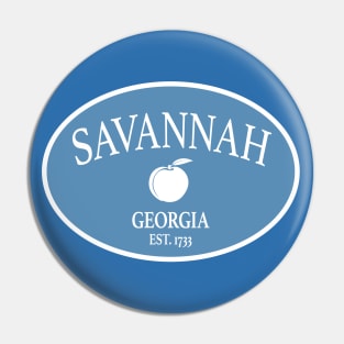 Savannah Georgia Est 1733 Peach Oval Coastal Blue Pin