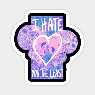 Colorful Skulls with Love Heart - I Hate You the Least Magnet