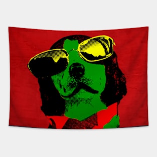 FUNNY DOG - Green Red Tapestry