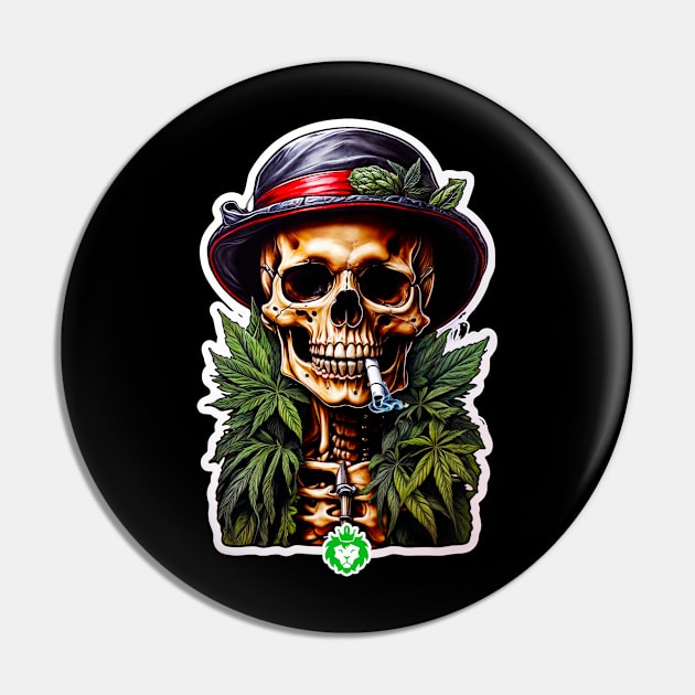 Skull smoking weed Pin by GreenKing