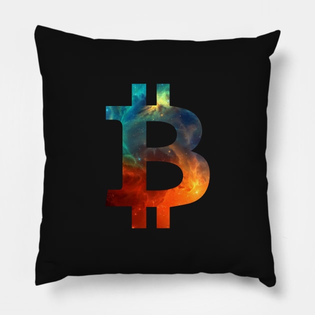 Bitcoin logo t-shirt Pillow by goldhunter1