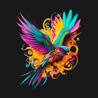 Skygazer: A Trippy Bird Embraces the Infinite! T-Shirt