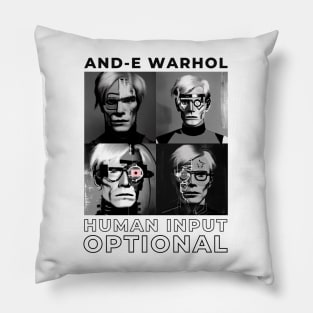 And-e Warhol: Human Input Optional BW Pillow