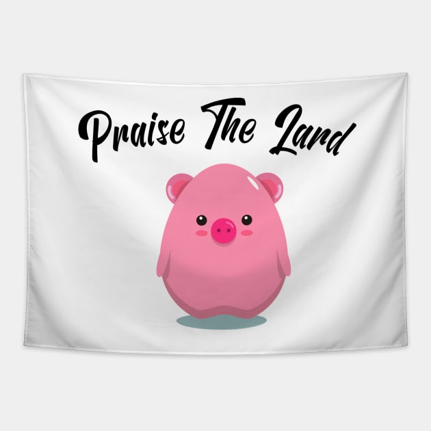 Praise The Lard Barbeque Gift - BBQ Picnic Gifts - Cute Pig Egg Tapestry by WassilArt