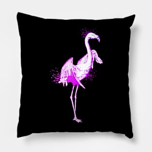 Colorful drawing of a flamingo Pillow