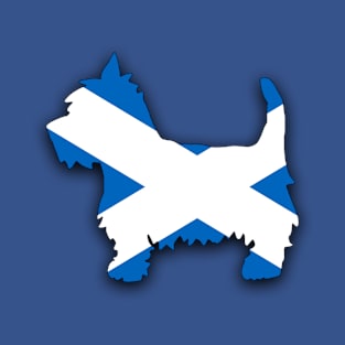 West Highland White Terrier with Scottish Flag T-Shirt