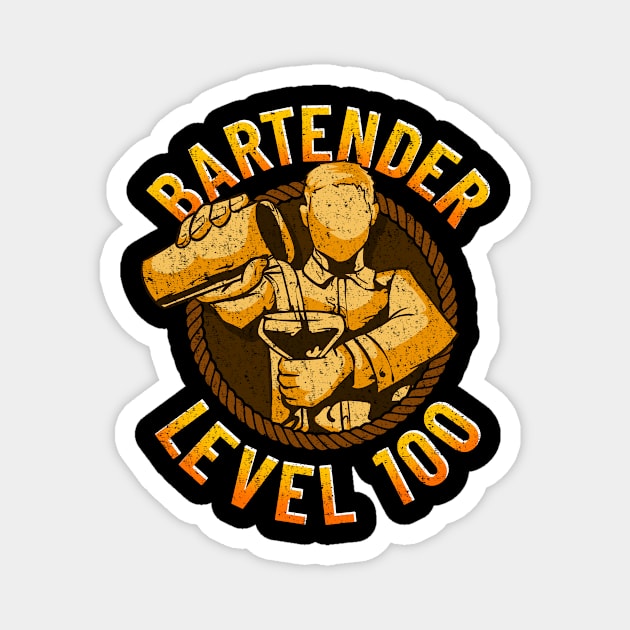 Bartender Level 100 Perfect Bartending Skills Magnet by theperfectpresents