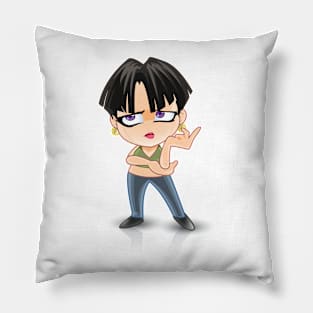 black short hair Troublemaker Girl cartoon character Pillow