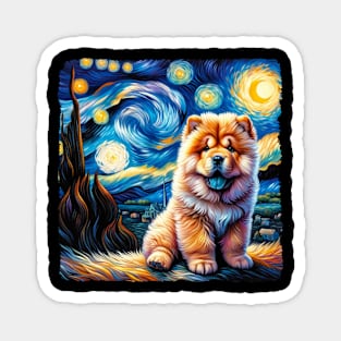 Starry Chow Chow Portrait - Dog Portrait Magnet