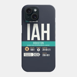 Houston (IAH) Airport Code Baggage Tag A Phone Case