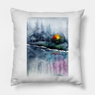 Wintertime landscape IV Pillow