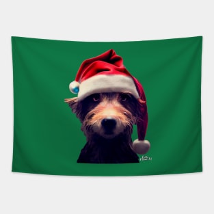 Grumpy Christmas Dog Tapestry