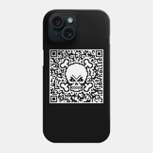 Skull And Crossbones (Quick Response Code / NEG) Phone Case