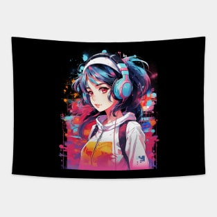 Kawaii Anime Girl Waifu Otaku - Japanese Aesthetic Tapestry