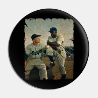 Bobby Morgan and Jackie Robinson in Los Angeles Dodgers Pin