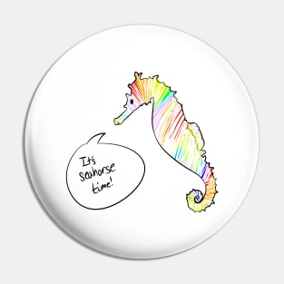 Funny Rainbow Seahorse Pin