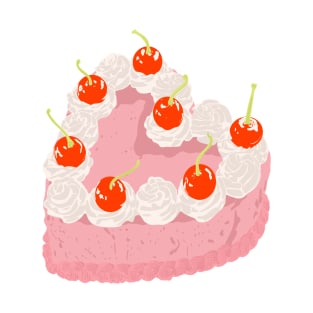 Cute pink cake, pastel birthday baking design T-Shirt