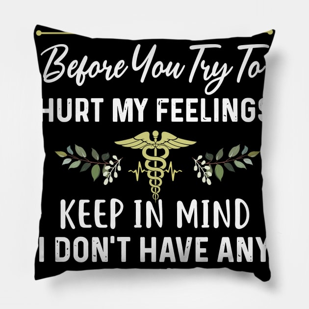 Awesome CNA Before You Try To Hurt My Feelings Pillow by Phylis Lynn Spencer