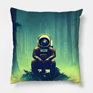 Spaceman in the woods Pillow