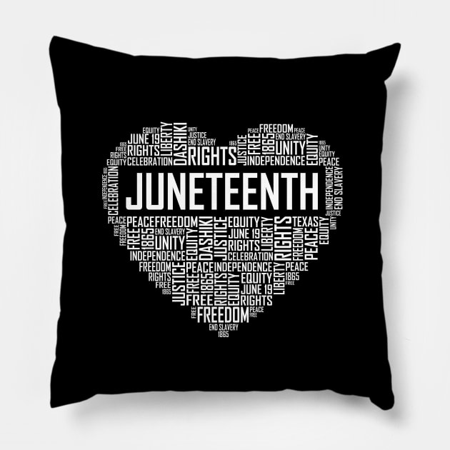 Juneteenth Heart Pillow by LetsBeginDesigns