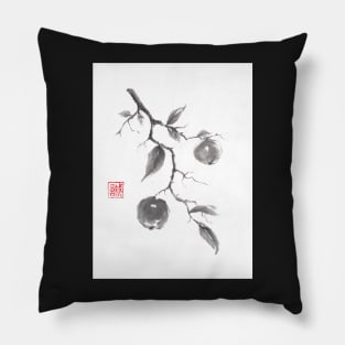 Fruits of the fall sumi-e painting Pillow