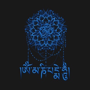 Om mani padme hum - blue T-Shirt