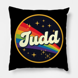 Judd // Rainbow In Space Vintage Style Pillow