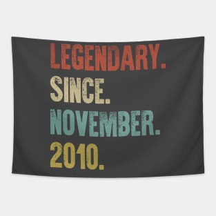 Retro Vintage 10th Birthday Legendary Since November 2010 Tapestry