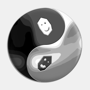 Neo Yin Yang - grayscale Pin