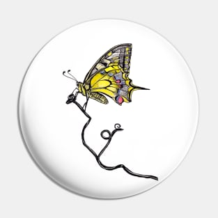 Black And Yellow Butterfly Aesthetic Pin
