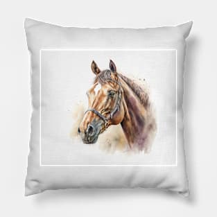 Horse Watercolour Painting Pillow