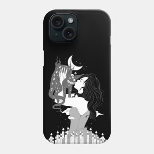 Witch And Cat Goth Art Phone Case