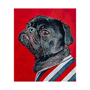 Black Pug Artistic Painting - 2 T-Shirt