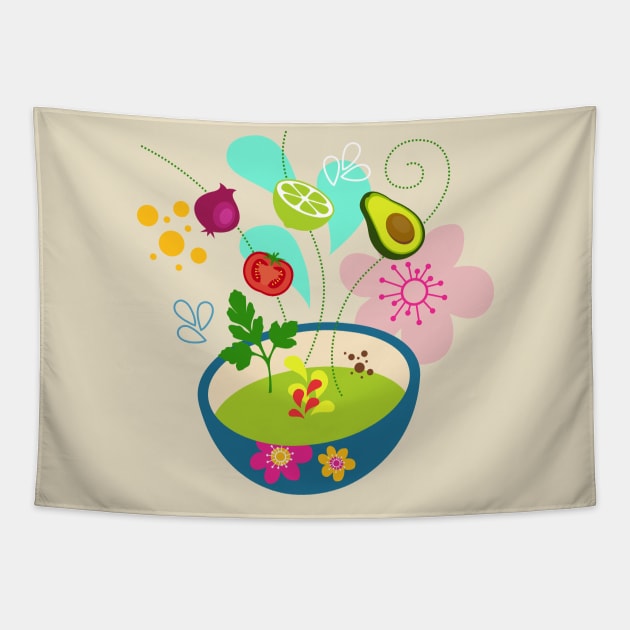 Guacamole party Tapestry by mil_papeles